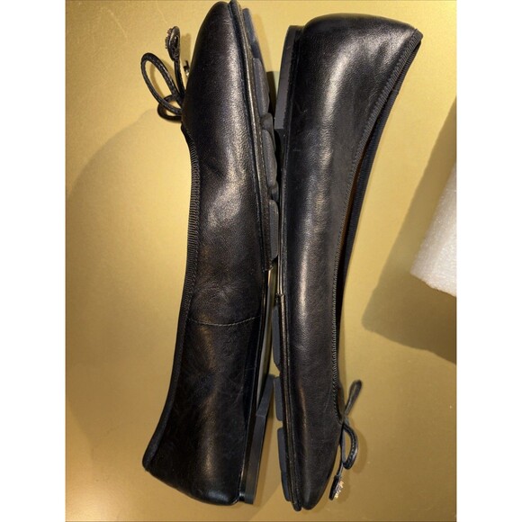 NWOT TORY BURCH Laila Driver Ballet Flats Black Leather Lightly Scuff Pics SZ 8M - Picture 6 of 13